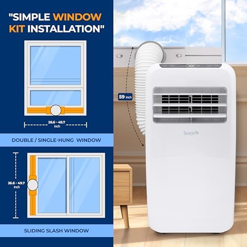 SereneLife 12000 BTU Portable AC with Dehumidifier and Heat 1