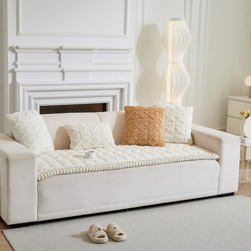 Tiwwie Pet Couch Cover Fuzzy Non-Slip Dog Sofa Protector