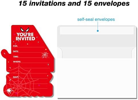 Superhero 4th Birthday Invitations with Envelopes 20 Count 1