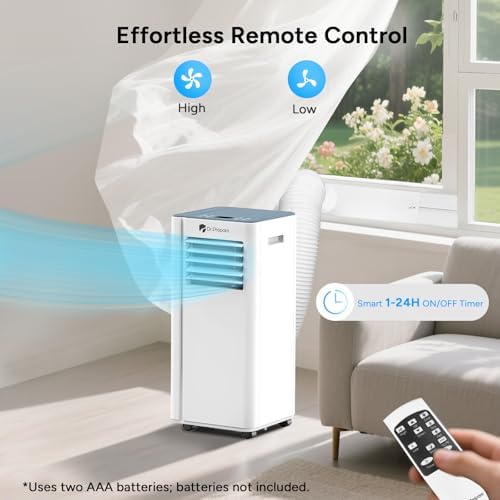 DR PREPARE 8000 BTU Portable AC with Remote Control and Window Kit
