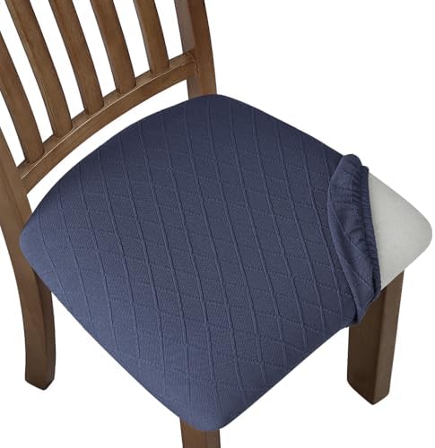 Fuloon Stretch Chair Seat Covers 6 PCS Navy Blue