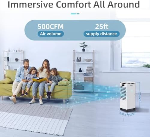 3-In-1 Portable Air Conditioner with Humidifier and Child Lock