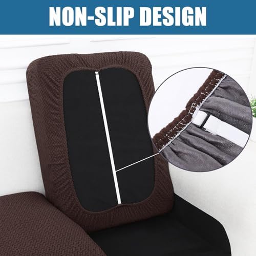 Smiry Waterproof Sofa Cushion Covers 3PC Chocolate 1
