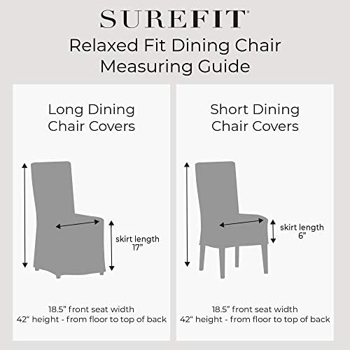 SureFit Essential Twill Ruffled Dining Chair Slipcover White
