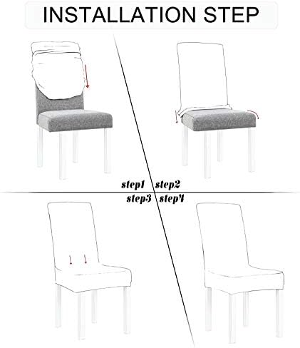 Obstal Black Stretch Spandex Chair Covers Set of 4