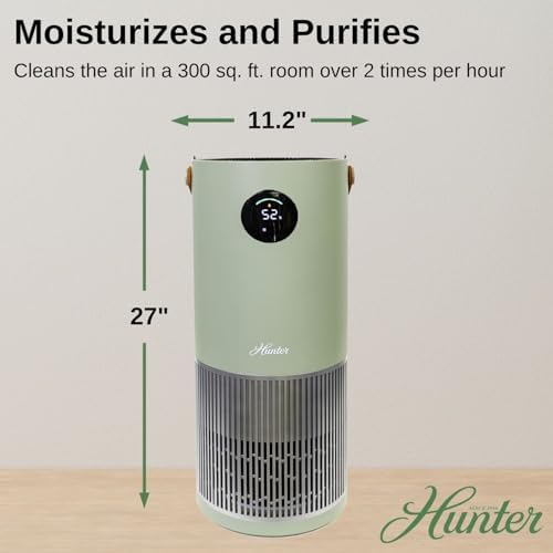 Hunter Fan Company 2 in 1 Air Purifier and Humidifier BlackSilver 1