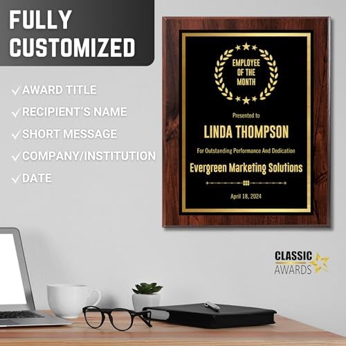 Custom Plaque - Personalized Employee of the Month Award