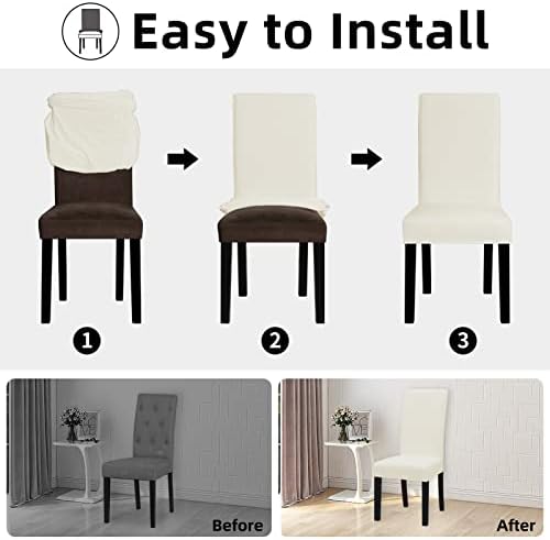 Easy-Going Dining Chair Covers Set of 4 Ivory 1