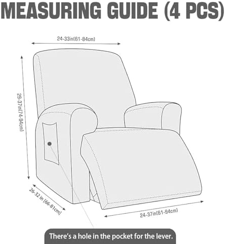 Northern Brothers Recliner Cover Khaki Stretch Slipcover