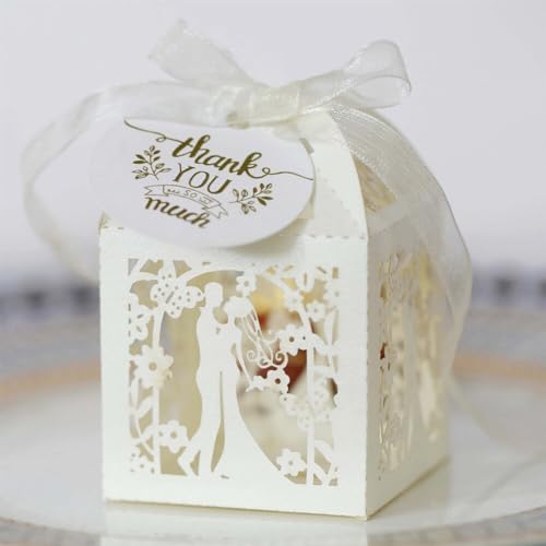 Surakey Pack of 50 Valentine Candy Boxes for Wedding and Party