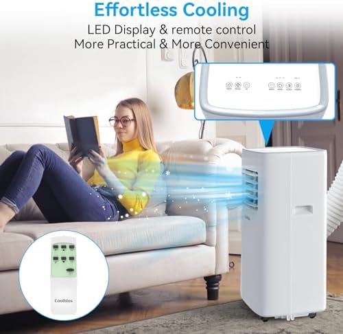 Coolblus 8500 BTU Portable Air Conditioner with Fan and Dehumidifier White