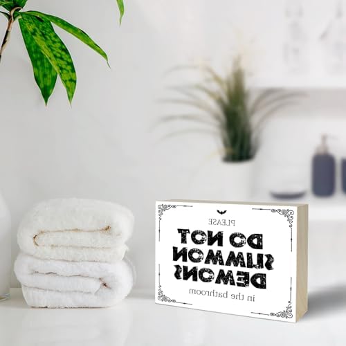 4 x 6 Funny Bathroom Wood Decor Sign - A06