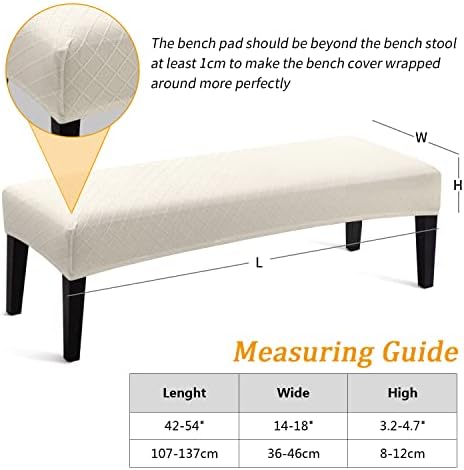 Fuloon Stretch Jacquard Dining Bench Cover - Beige