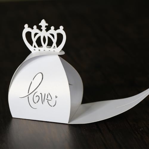 50 Packs Laser Cut Love Crown Candy Boxes for Parties