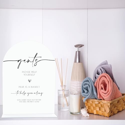 Acrylic Wedding Bathroom Favors Sign 65x9 Inch