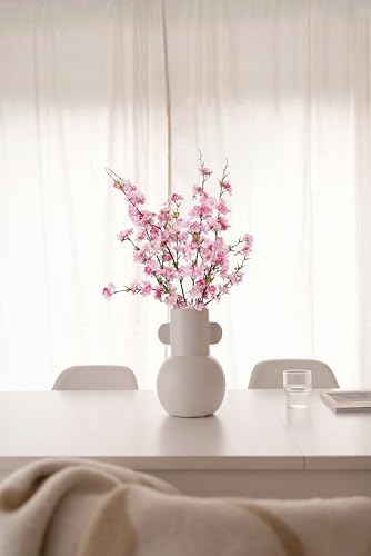 BUZFOWU Artificial Silk Cherry Blossom Flowers 42 4pcs Pink