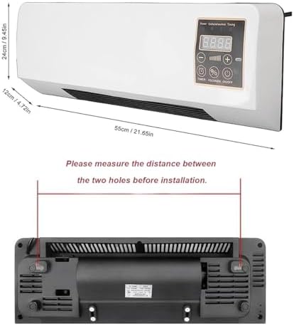 RIEONA Wall Mounted Mini Cooling Heating Fan with Remote Control