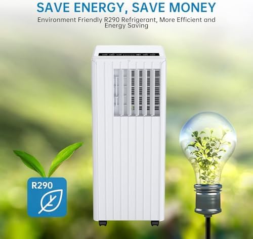 8000 BTU Portable AC with Dehumidifier Fan and Sleep Modes