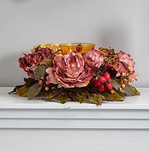 Nearly Natural Peony Hydrangea Candelabrum 1