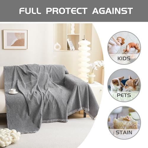 MEETSKY Thick Soft Sofa Slipcover Dark Grey 71 x 118