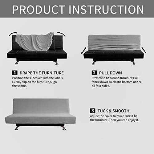 Easy-Going Stretch Futon Slipcover Soft Elastic Light Gray