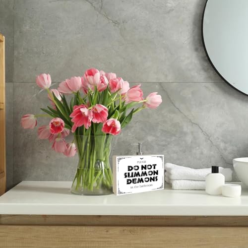 4 x 6 Funny Bathroom Wood Decor Sign - A06