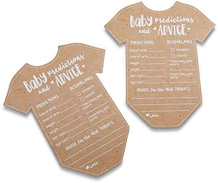 Kate Aspen Baby Prediction Advice Cards - 50 Count Onesie Shaped Set