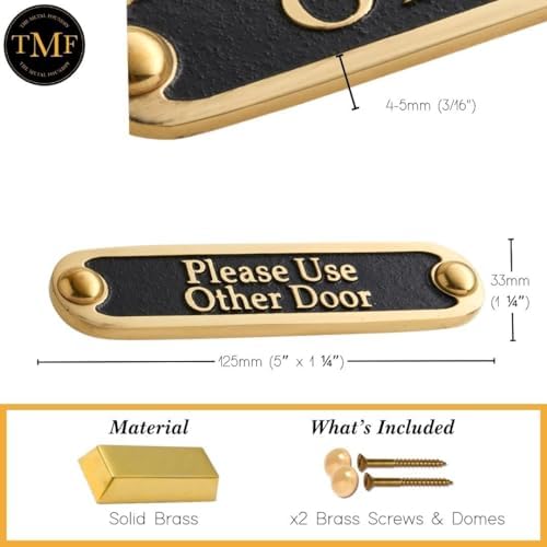 Please Use Other Door Solid Brass Sign