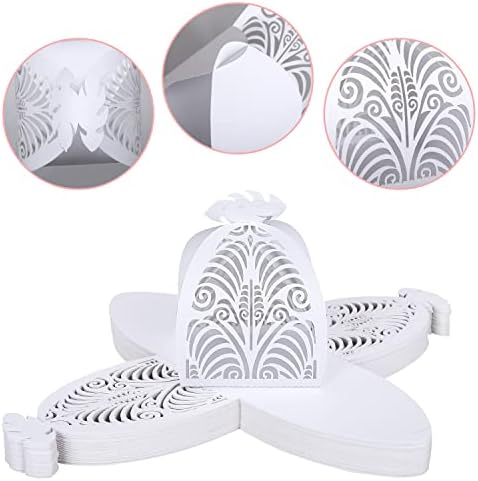KPOSIYA Pack of 70 Laser Cut Favor Boxes White