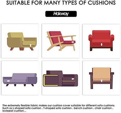 Hokway Reversible Stretch Couch Cushion Covers