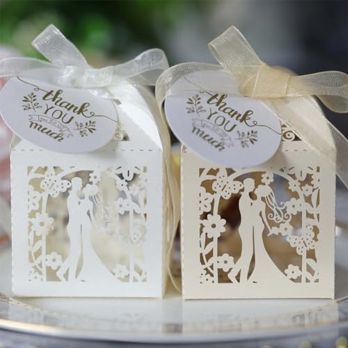 Surakey Pack of 50 Valentine Candy Boxes for Wedding and Party