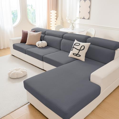 Hyha Waterproof Couch Cushion Covers 3 Piece Dark Grey