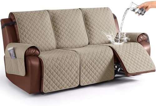 KinCam Waterproof Recliner Sofa Cover for 3 Seat