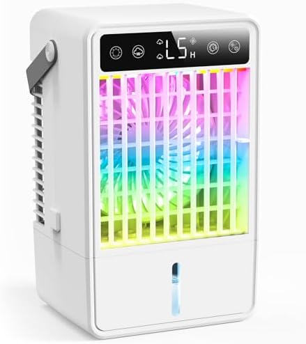 Aihotim 1500ML Evaporative Air Cooler with 5 Wind Speeds and LED Light