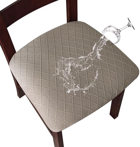 Genina Waterproof Dining Chair Covers 4 Pcs Taupe 1