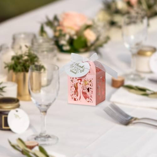 Surakey Pack of 50 Valentine Candy Boxes for Wedding and Party