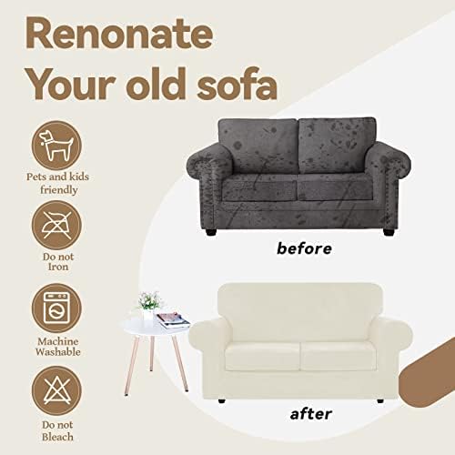 WEERRW Velvet Sofa Covers 3 Piece Medium