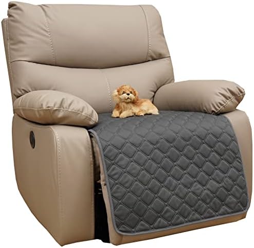 Eismodra Waterproof Recliner Chair Cover Gray 23x35in