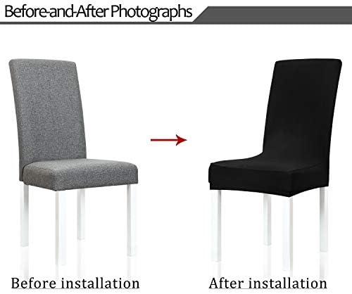 Obstal Black Stretch Spandex Chair Covers Set of 4