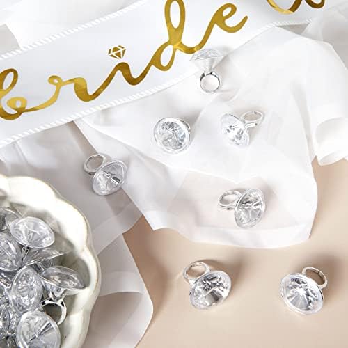 BLUE PANDA 36 Pack Plastic Diamond Rings for Bridal Shower 1