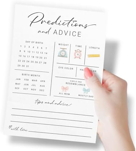 Baby Predictions Advice Cards for New Parents 30 Cards