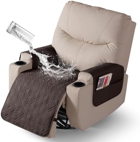 VANSOFY Recliner Chair Covers 22 Inch Waterproof with Pockets