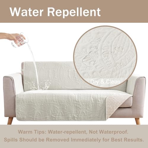 Pamhaven Quilted Sofa Slipcovers with Pockets