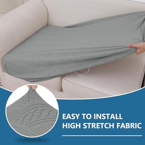 Hyha 3PC Sofa Slipcover Covers for Pets and Kids Washable Stretchable Grey