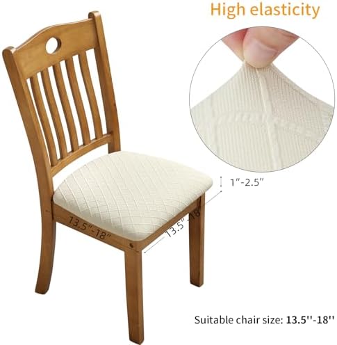 Stretch Chair Seat Covers 6 PCS Removable and Washable