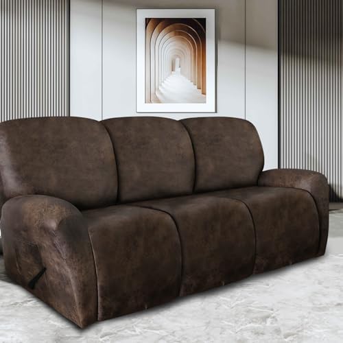 Leather Look Recliner Couch Cover Set 8-Piece