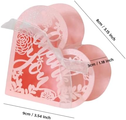 PatPatPet 50pcs Heart Shape Wedding Candy Boxes