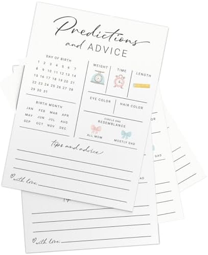 Baby Predictions Advice Cards for New Parents 30 Cards