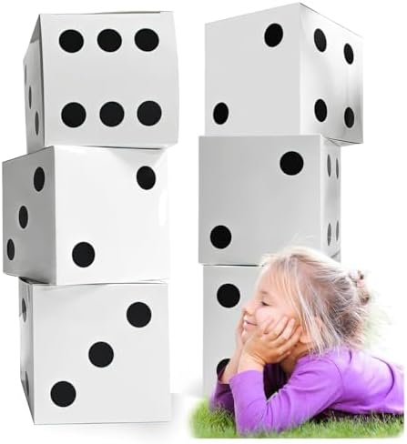 6 Pcs Dice Favor Boxes Casino Style White