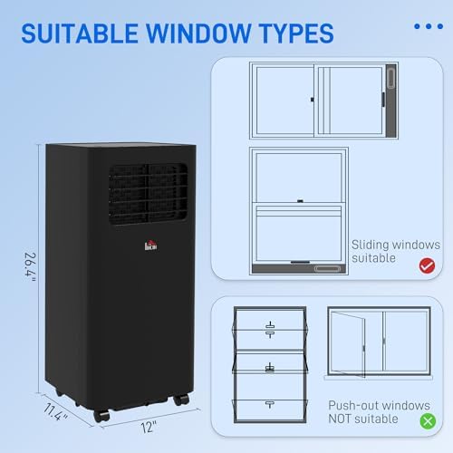 HOMCOM 8000 BTU Portable Air Conditioner with Dehumidifier and Fan